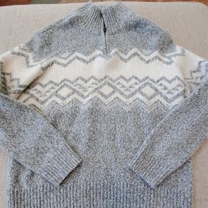 American Eagle 1/4 Zip Grey Sweater Men's Large